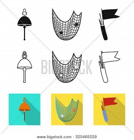 Vector Illustration Of Journey And Seafaring Logo. Set Of Journey And Vintage Vector Icon For Stock.