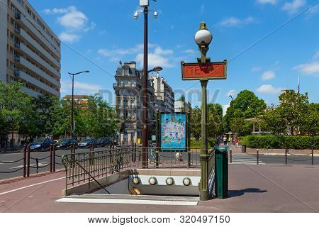 Paris, France - June 23, 2017: Entrance To Charenton-ecoles Metro Station In Charenton-le-pont, Xii 