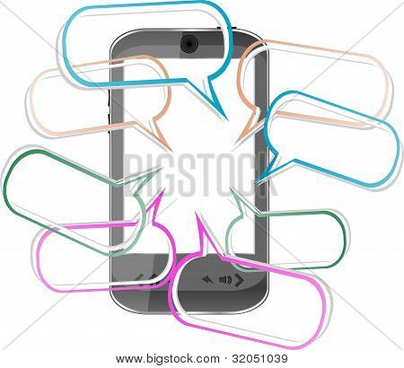 Moderní chytrý mobilní telefon. Posílání SMS zpráv