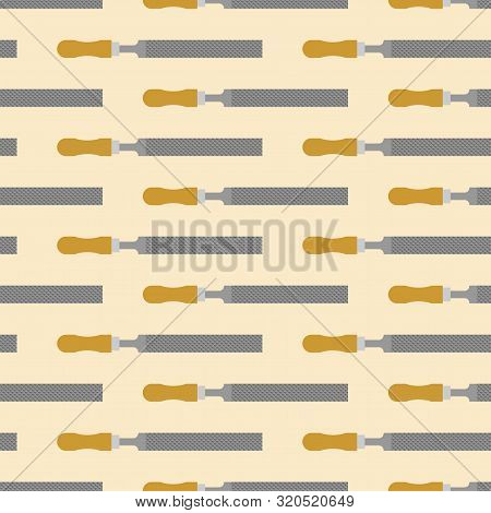 Metal File Pattern Seamless. Rasp Tool Background. Vector Texture