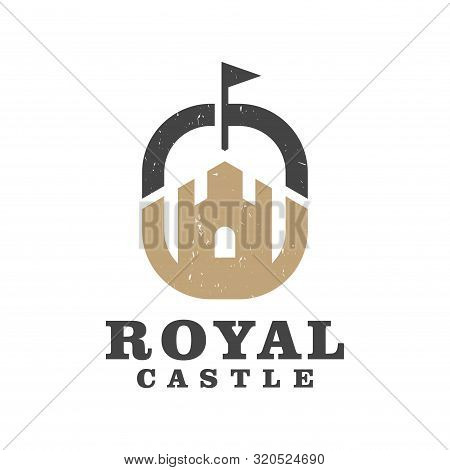Castle Building Logo - Vector Illustration Design On A Light Background