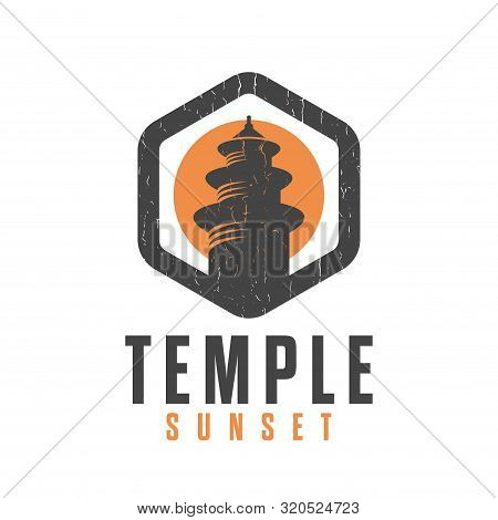 Temple Logo - Design Vector Illustration On A Light Background