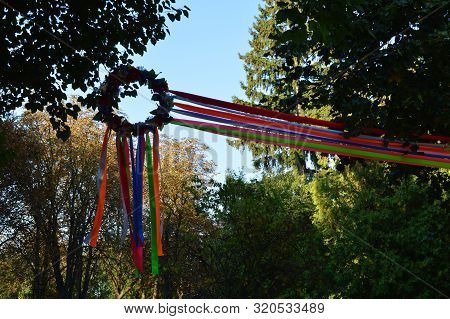 Wreath At School On September 1 Day Of Knowledge