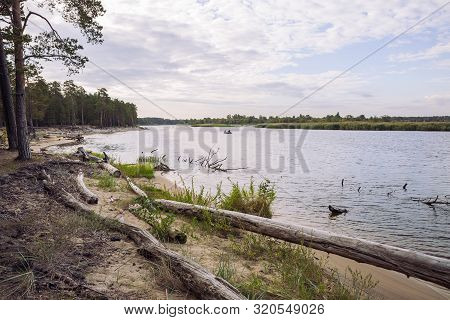City Carnikava, Latvian Republic. Green Nature In Summer With River Gauja And Waves. Travel Photo. S