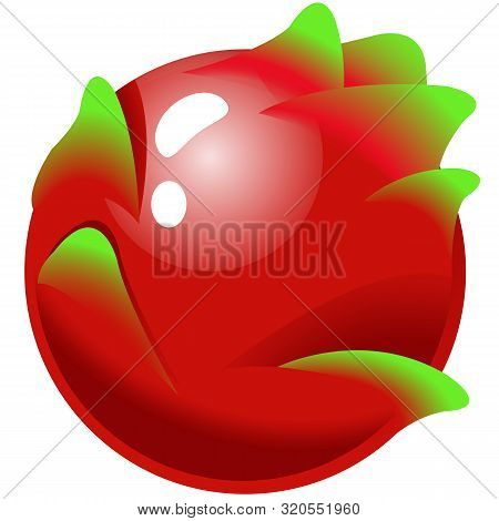 Dragon Fruit. Isolated On A White Background. Vector Fruit For Market, Recipe Design. Organic Food.