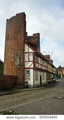 View Of The Halbturm-haus, A Half-timbered House At The Street An Der Mauer, Beautiful Architecture,