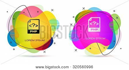 Color Php File Document. Download Php Button Icon Isolated On White Background. Php File Symbol. Abs