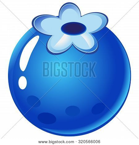 Blueberry Vector Illustration, Berries Images. Doodle Blueberry Vector Illustration In Violet Color.