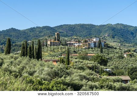 Rural Landscape From Buggiano Castello, Historic Town Near Montecatini, Pistoia, Tuscany, Italy, Wit