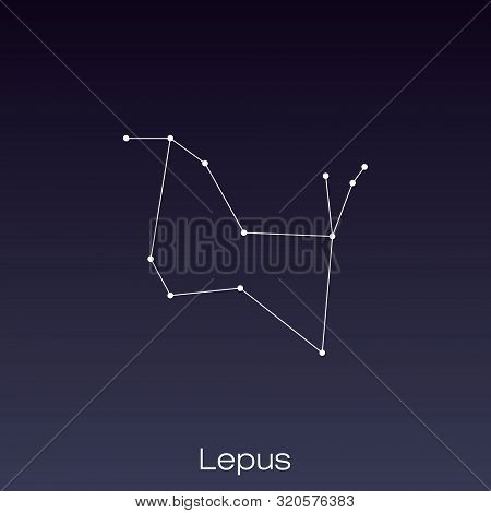 Lepus Constellation As It Can Be Seen By The Naked Eye.