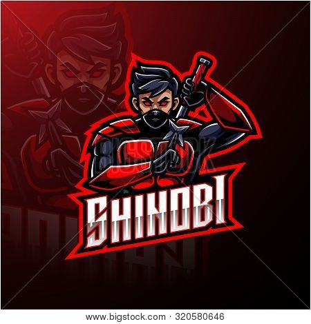 Shinobi Sport Mascot Logo Design Withh Text