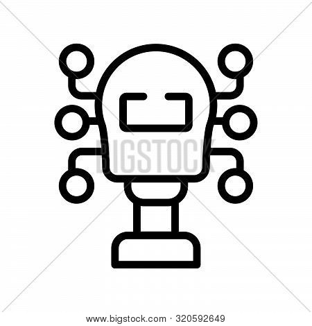 ai grid isolated outline vector icon on white background