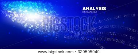 Digital Particles. Light Technology Background. Binary Coding. Neon Abstract Matrix. Particles Strea