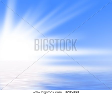 Smuk solopgang Over havet