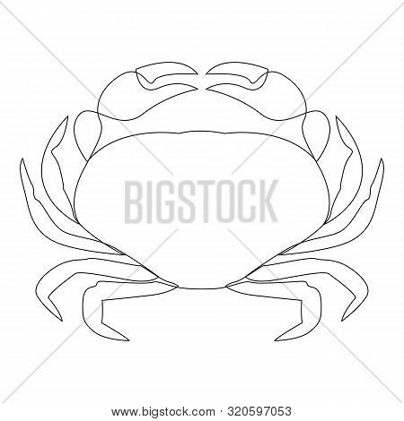 Crab Illustration Drawn By One Line. Minimalist Style Vector Illustration