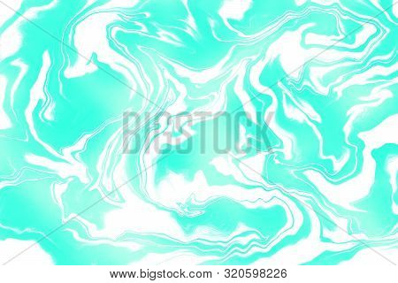 Abstract Mint Fluid Art Background. Digital Art.