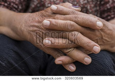 Closeup Hand Skin Old.hand Old Asian Woman,skin Background Texture