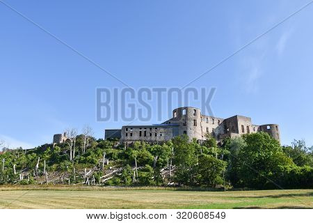 Borgholm Castle Ruins, A Landmark In Sweden On The Island Oland