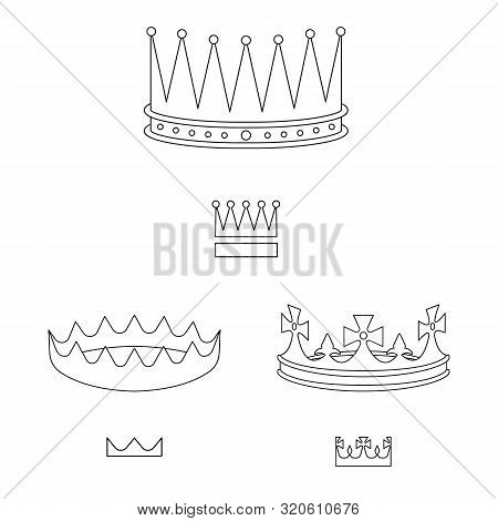 Vector Illustration Of Queen And Heraldic Icon. Set Of Queen And Vip Stock Vector Illustration.