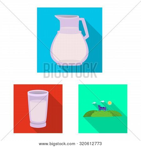 Vector Illustration Of Creamy And Product Symbol. Set Of Creamy And Farm Stock Symbol For Web.