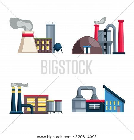 Vector Illustration Of Industry And Plant Sign. Set Of Industry And Construction Stock Vector Illust