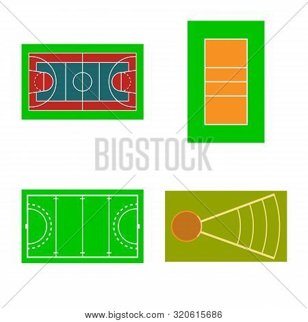 Vector Design Of Field And Plan Logo. Set Of Field And Grass Stock Vector Illustration.