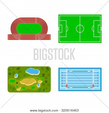 Vector Design Of Field And Plan Icon. Collection Of Field And Grass Stock Symbol For Web.