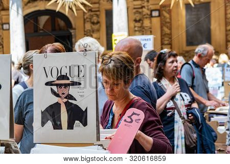Lille,france-september 01,2019: Vieille Bourse (old Stock Exchange) Market For Books And Posters Use