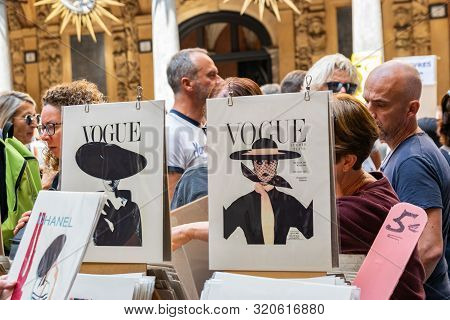 Lille,france-september 01,2019: Vieille Bourse (old Stock Exchange) Market For Books And Posters Use