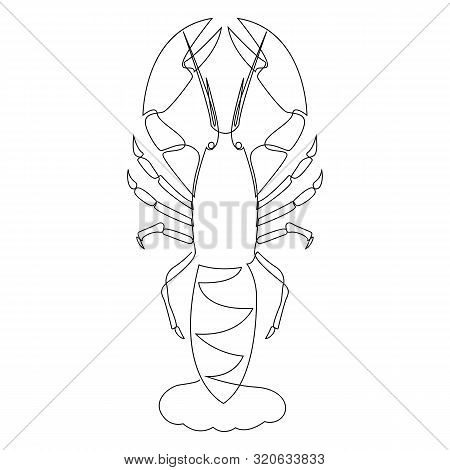 Lobster Illustration Drawn By One Line. Minimalist Style Vector Illustration