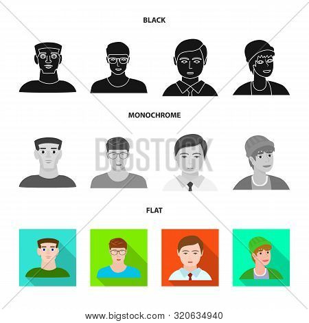 Vector Design Of Avatar And Person Sign. Set Of Avatar And Profession Stock Symbol For Web.
