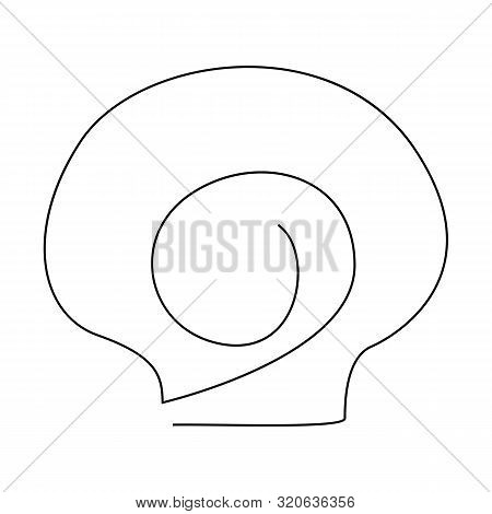 Shell Continuous Line Drawing, Tattoo, Print For Clothes And Logo Design, Silhouette Single Line On 