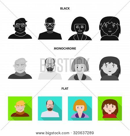 Isolated Object Of Avatar And Person Icon. Collection Of Avatar And Profession Vector Icon For Stock