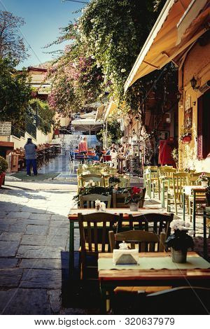 Streets Of Anafiotika In Athens, Greece