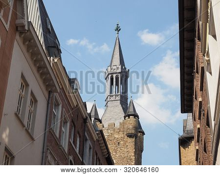 Turm Der Alte Pfalzanlage (tower Of Old Palatinate) In Aachen