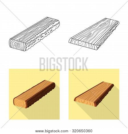 Vector Illustration Of Tree And Raw Icon. Set Of Tree And Construction Vector Icon For Stock.