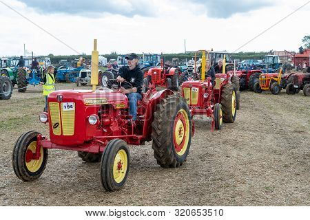 Haselbury Plucknett.somerset.united Kingdom.august 18th 2019.a Restored Vintage David Brown Tractor 