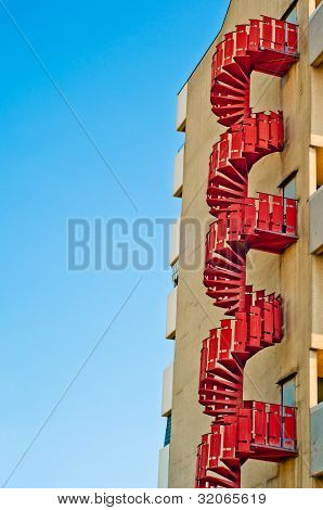 Escaliers d'urgence. Contexte de l'Architecture urbaine