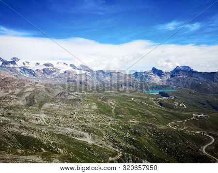 Panorama Of Mountains In The Italian Alps