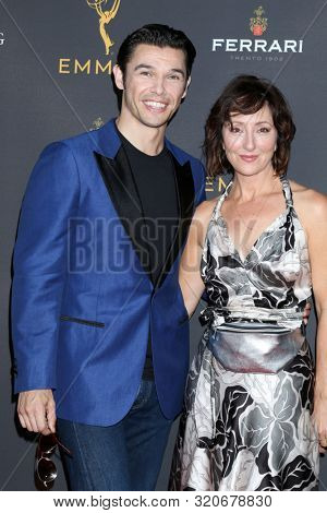 LOS ANGELES - AUG 28:  Paul Telfer, Carmen Cusack at the 2019 Daytime Programming Peer Group Reception at the Saban Media Center on August 28, 2019 in North Hollywood, CA