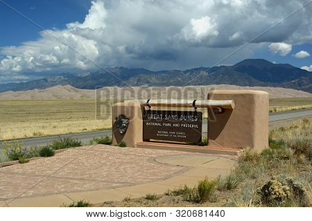 Mosca, Co, Usa - August 31, 2019: Great Sand Dunes National Park And Preserve In Colorado Is The Sit