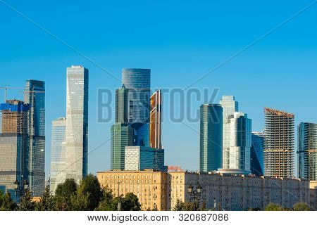Moscow, Russia - August, 29, 2019: multystoried inhabited house in Moscow, Russia