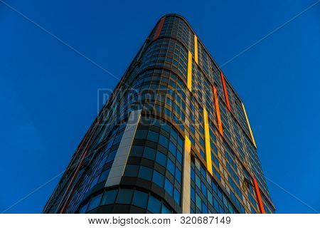 Moscow, Russia - August, 29, 2019: multystoried inhabited house in Moscow, Russia