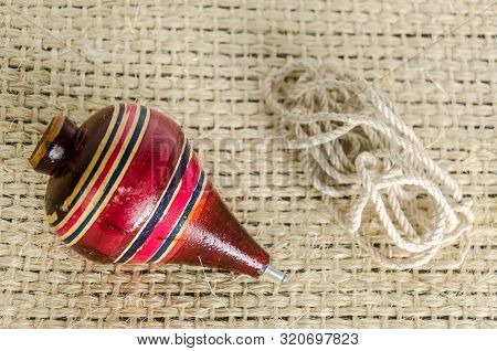Traditional Trompo Wooden Mexican Spinning Toy Handcraft