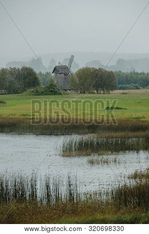 Old Windmill In Mikhailovskoe, A Family Estate Of The Famous Russian Poet Alexander Pushkin.