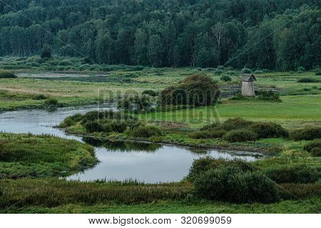 Old Windmill In Mikhailovskoe, A Family Estate Of The Famous Russian Poet Alexander Pushkin.