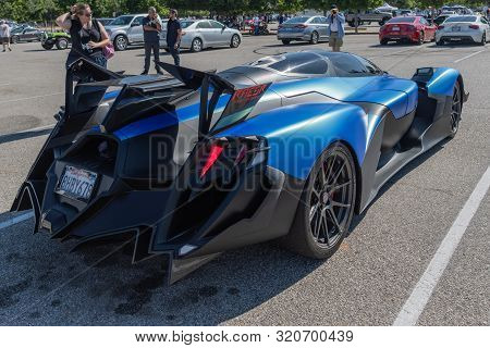 Raesr Tachyon Speed Prototype Electric Hypercar On Display During Supercar Sunday Event.