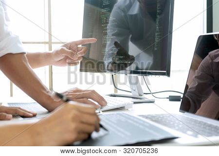 Teamwork Team Programmer Working With Computer