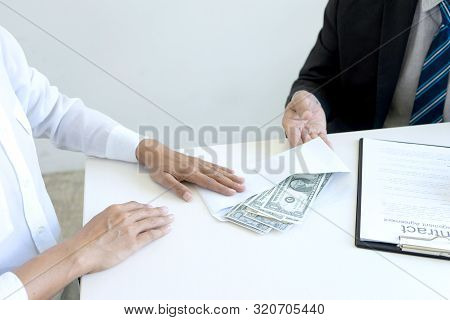 Business Man Give Bribe