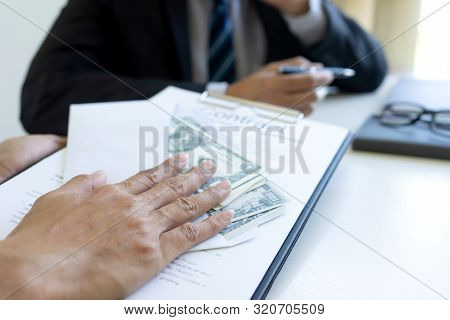 Business Man Give Bribe